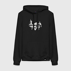 Толстовка-худи хлопковая женская New York style, цвет: черный