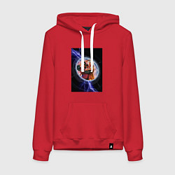 Толстовка-худи хлопковая женская Марти и Док, цвет: красный
