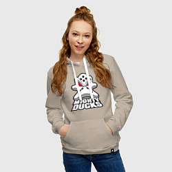 Толстовка-худи хлопковая женская HC Anaheim Ducks, цвет: миндальный — фото 2