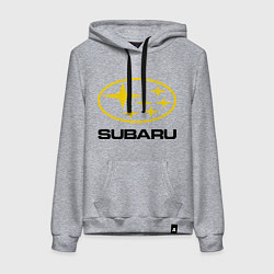 Толстовка-худи хлопковая женская Subaru Logo, цвет: меланж