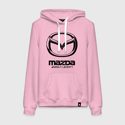 Толстовка-худи хлопковая женская Mazda Zoom-Zoom, цвет: светло-розовый
