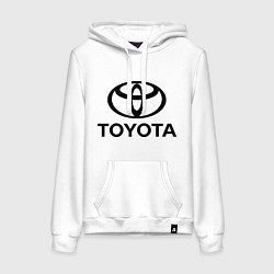 Толстовка-худи хлопковая женская Toyota Logo, цвет: белый