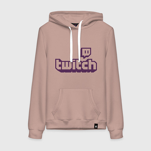 Женская толстовка-худи Twitch Logo / Пыльно-розовый – фото 1