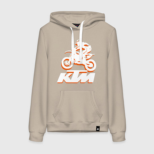 Женская толстовка-худи KTM белый / Миндальный – фото 1