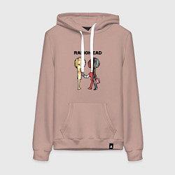 Толстовка-худи хлопковая женская Radiohead Peoples, цвет: пыльно-розовый