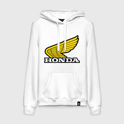 Толстовка-худи хлопковая женская Honda, цвет: белый