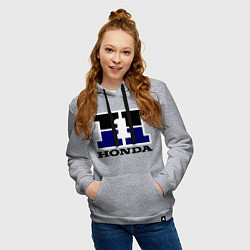 Толстовка-худи хлопковая женская Honda, цвет: меланж — фото 2
