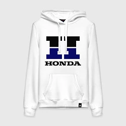 Толстовка-худи хлопковая женская Honda, цвет: белый