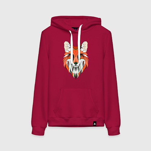 Женская толстовка-худи Дизайнерская лиса / Маджента – фото 1