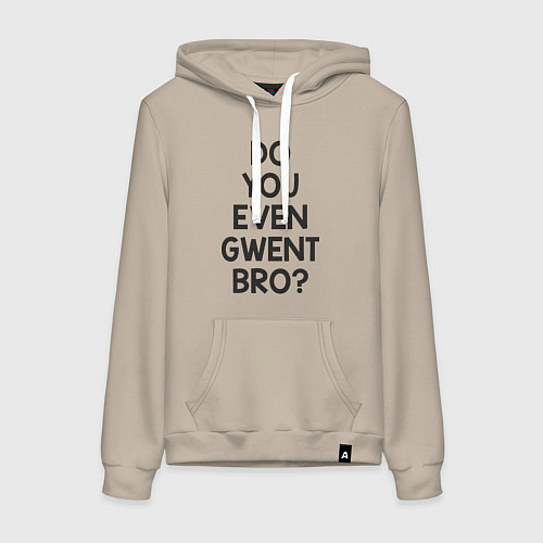 Женская толстовка-худи DO YOU EVEN GWENT BRO? / Миндальный – фото 1
