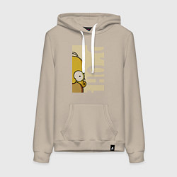 Толстовка-худи хлопковая женская Homer Doh!, цвет: миндальный