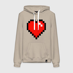 Толстовка-худи хлопковая женская Minecraft Lover, цвет: миндальный