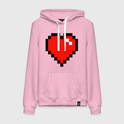 Толстовка-худи хлопковая женская Minecraft Lover, цвет: светло-розовый