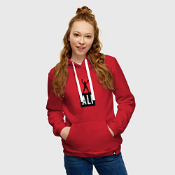 Толстовка-худи хлопковая женская Ali by boxcluber, цвет: красный — фото 2