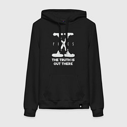 Толстовка-худи хлопковая женская X-Files: Truth is out there цвета черный — фото 1