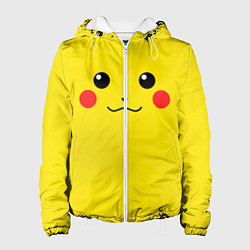 Куртка с капюшоном женская Happy Pikachu, цвет: 3D-белый