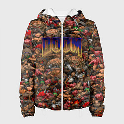 Куртка с капюшоном женская DOOM: Pixel Monsters, цвет: 3D-белый