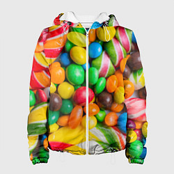 Куртка с капюшоном женская Сладкие конфетки, цвет: 3D-белый
