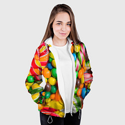 Куртка с капюшоном женская Сладкие конфетки, цвет: 3D-белый — фото 2