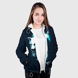 Куртка с капюшоном женская Галактический волк, цвет: 3D-белый — фото 2