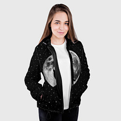 Куртка с капюшоном женская Лунный волк, цвет: 3D-черный — фото 2