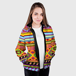 Куртка с капюшоном женская Этнический орнамент, цвет: 3D-черный — фото 2