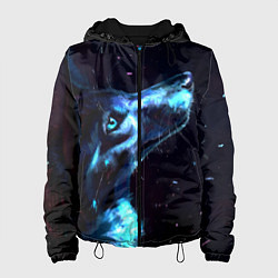Куртка с капюшоном женская Лунный волк, цвет: 3D-черный