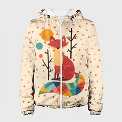 Куртка с капюшоном женская Осенняя лисичка, цвет: 3D-белый