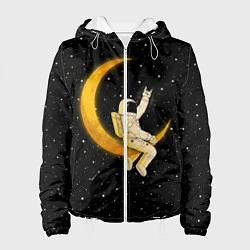 Куртка с капюшоном женская Лунный наездник, цвет: 3D-белый