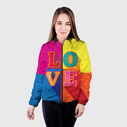 Куртка с капюшоном женская Love three-dimensional letters, цвет: 3D-черный — фото 2