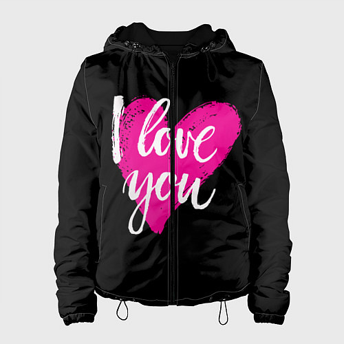 Женская куртка Valentines Day, I Iove you / 3D-Черный – фото 1