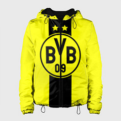 Куртка с капюшоном женская BVB FC: Yellow line, цвет: 3D-черный