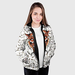 Куртка с капюшоном женская Тигр-барбер, цвет: 3D-черный — фото 2