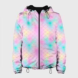 Куртка с капюшоном женская Розовая чешуя, цвет: 3D-черный