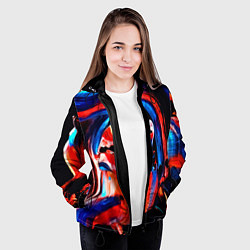 Куртка с капюшоном женская Узоры красок, цвет: 3D-черный — фото 2
