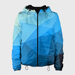 Куртка с капюшоном женская Geometric blue, цвет: 3D-черный