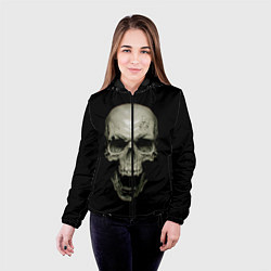 Куртка с капюшоном женская Череп вампира, цвет: 3D-черный — фото 2