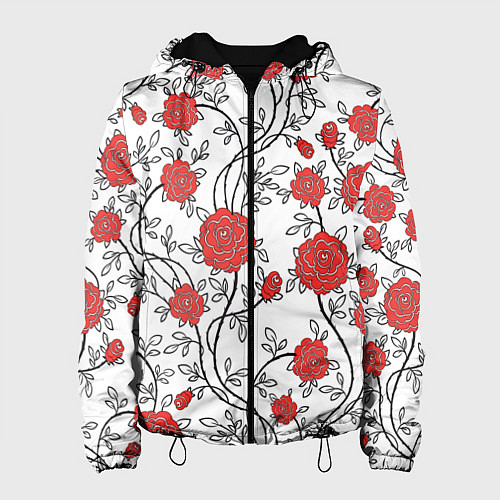 Женская куртка Сад из Роз / 3D-Черный – фото 1