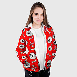 Куртка с капюшоном женская Happy Halloween, цвет: 3D-белый — фото 2