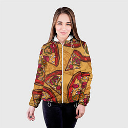 Куртка с капюшоном женская Пицца, цвет: 3D-белый — фото 2