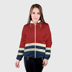 Куртка с капюшоном женская Волны в море, цвет: 3D-белый — фото 2