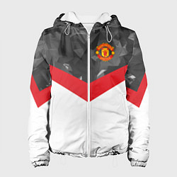 Куртка с капюшоном женская Man United FC: Grey Polygons, цвет: 3D-белый