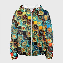Куртка с капюшоном женская Мозаика, цвет: 3D-белый