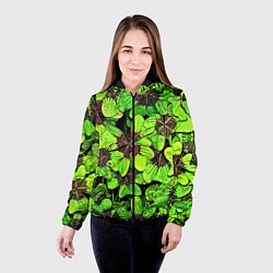 Куртка с капюшоном женская Clover pattern, цвет: 3D-черный — фото 2