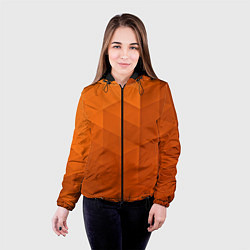 Куртка с капюшоном женская Orange abstraction, цвет: 3D-черный — фото 2