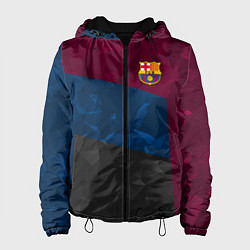 Куртка с капюшоном женская FC Barcelona: Dark polygons, цвет: 3D-черный