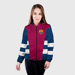 Куртка с капюшоном женская Barcelona FC: Vintage 2018, цвет: 3D-черный — фото 2
