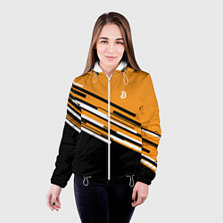 Куртка с капюшоном женская Bitcoin Lines, цвет: 3D-белый — фото 2