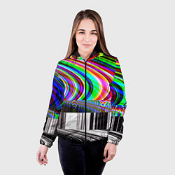 Куртка с капюшоном женская TV Glitch, цвет: 3D-черный — фото 2