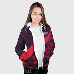 Куртка с капюшоном женская Audi: Red Pixel, цвет: 3D-белый — фото 2